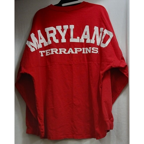 Maryland Terrapins Pressbox Oversized Long Sleeve Shirt Red L Spirit Jersey Type - Picture 1 of 6